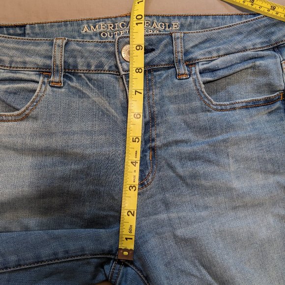 American Eagle Denim Jeggings Size 10 Short Super Stretch Light Medium Wash - Picture 9 of 16